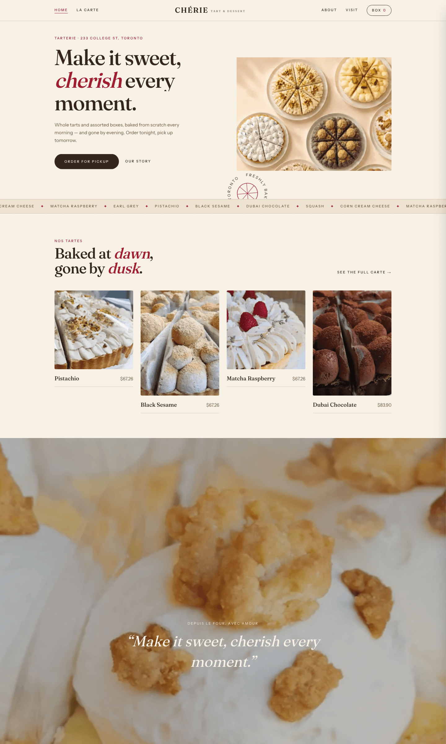 Cherie Tart's redesigned website by ShowFirst