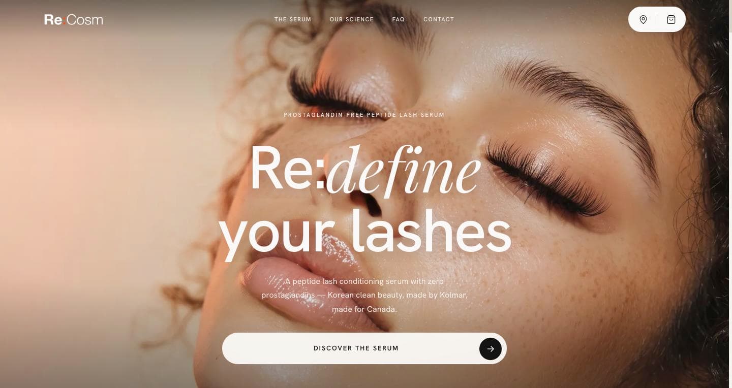 RE:COSM beauty brand website